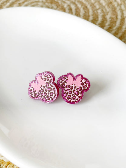 Minnie Leopard Studs Earrings