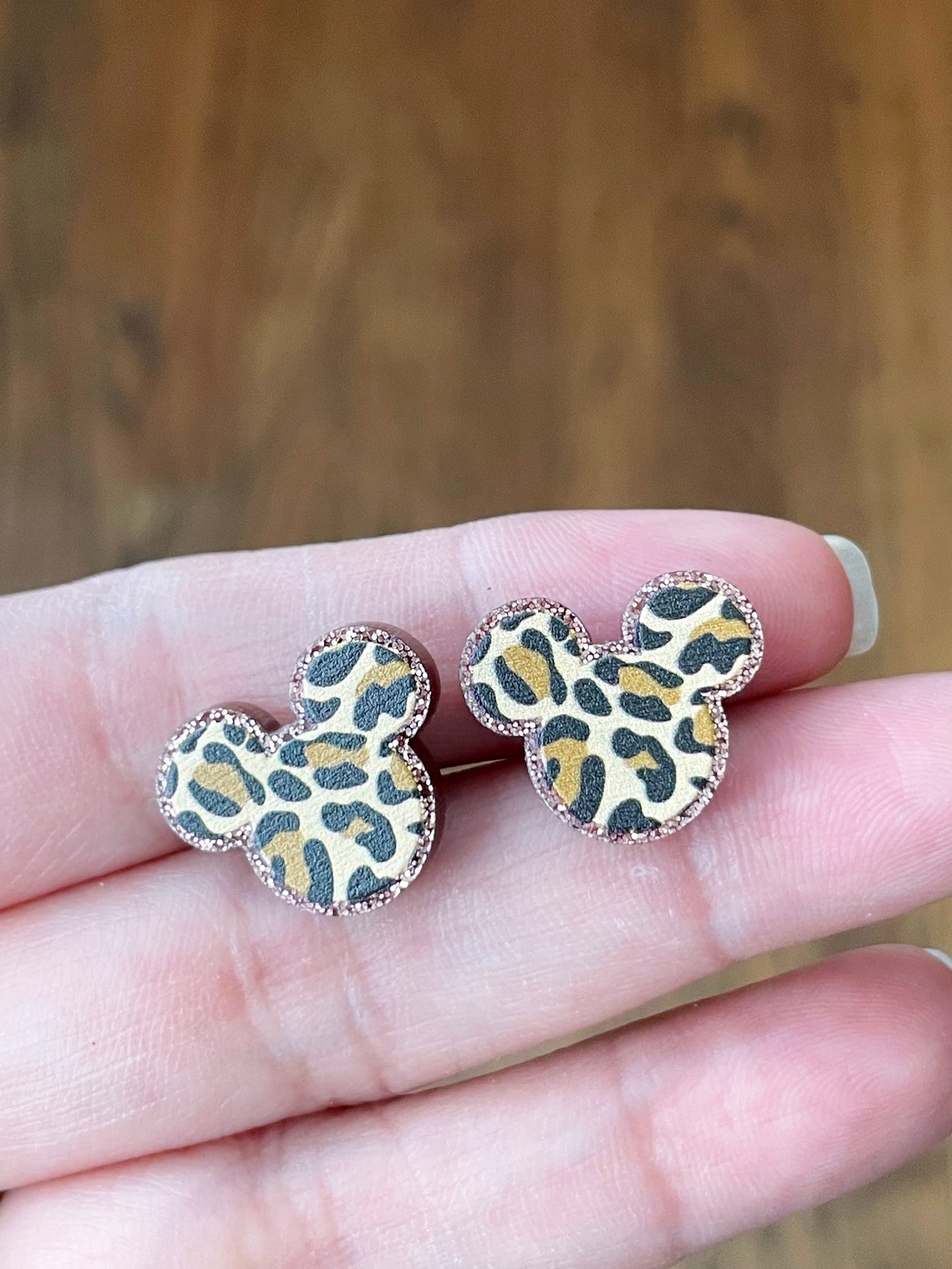 Mickey Leopard Studs Earrings