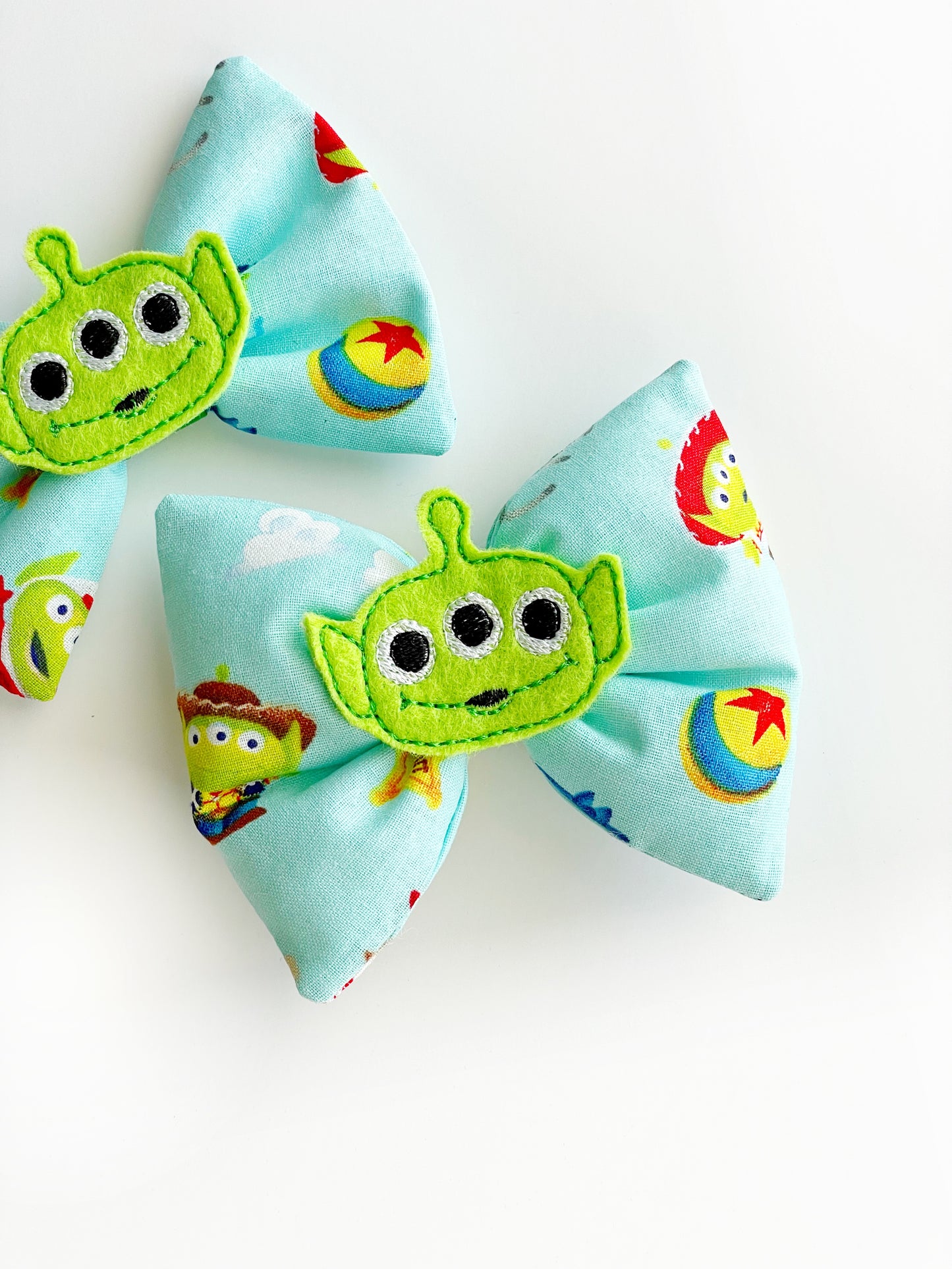 Green Alien Toy Story Fabric Bow