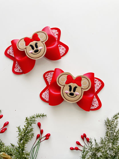 Minnie Ginger Bread Hair Bow