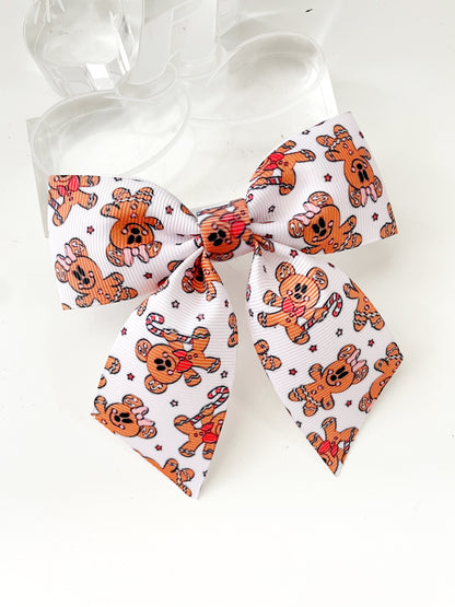 Minnie Mickey Gingerbread Hair Bow