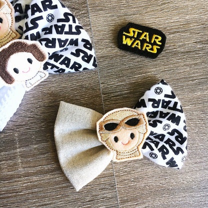 Rey Hair Bow, Star Wars Hair Bow, Black And White Hair Clip, Rey Bow, Classic Hair Bow, Rey Star Wars Bow, The Last Jedi Hair Clip,