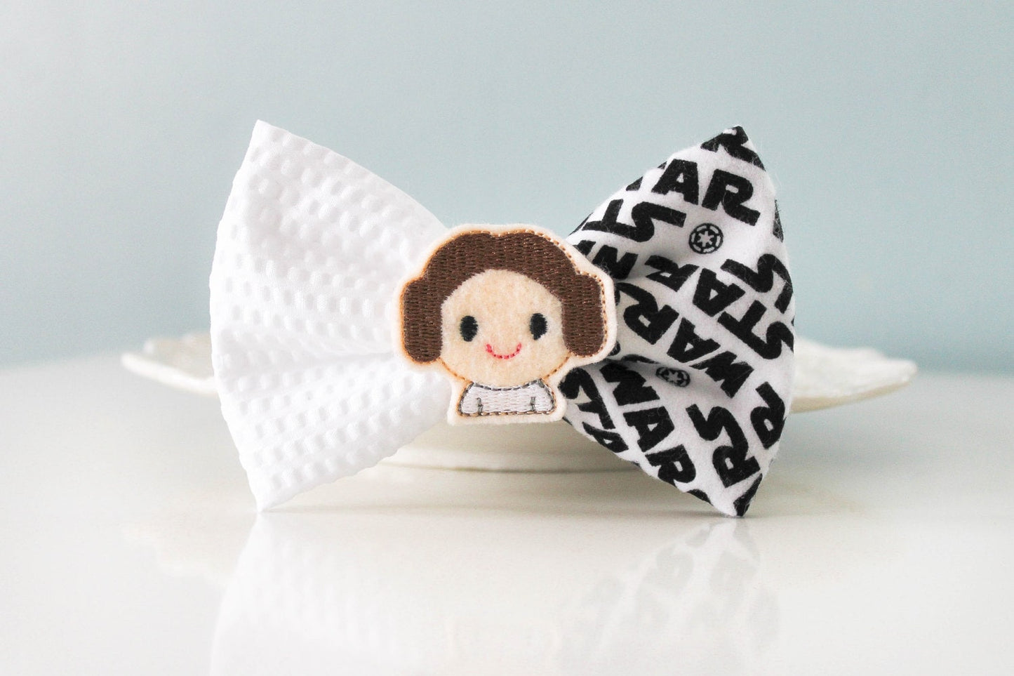 Leia Hair Bow, Black Hair Bow, Black And White Hair Clip, Leia Hair Bow, Classic Star Hair Bow, Princess Leia Hair Clip