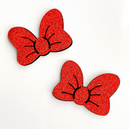 Minnie Mouse Glitter Bow, Red Minnie Hair Bows, Disney Minnie Mouse Hair Clips, Red Minnie Hair Clips, Disney Glitter Bow, Minnie Red bow