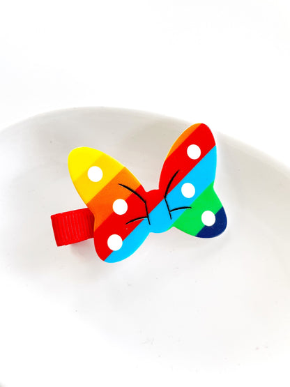 Minnie Mouse Acrylic Bow, Minnie Rainbow Clips, Disney Minnie Mouse Hair Clips, Disney Minnie Hair Clips, Disney Rainbow Clips, Acrylic Clip