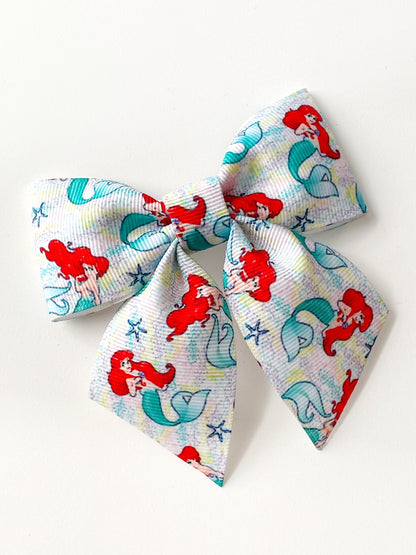 Mermaid Hair Bow, Princess Hair Bow, Mermaid Hair Bow, Ariel Hair Clip, Theme Bow, inspired Hair Bow