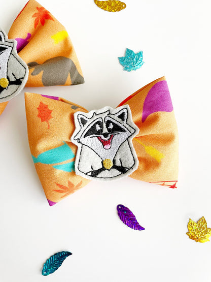 Meeko Fabric Bow, Pocahontas Bow, Disney World Hair Clip, Meeko Hair Bow, Meeko Pocahontas Hair Clip, Disney Park Hair Bow