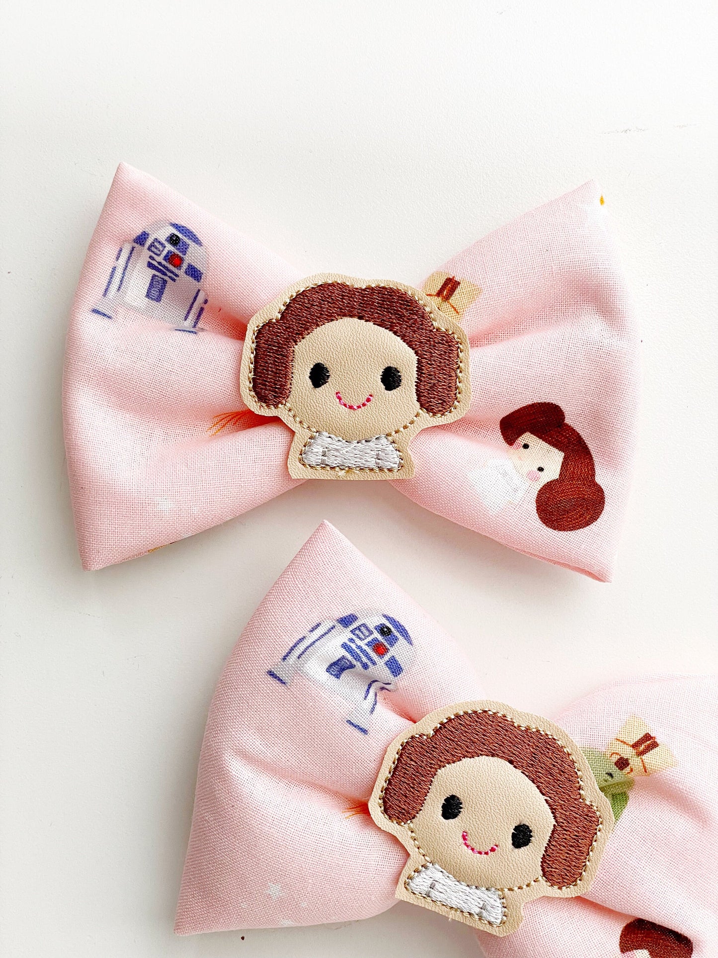 Leia Hair Bow, Star Wars Hair Bow, Pink Fabric Hair Clip, Leia Hair Bow, Star Wars Hair Bow, Princess Leia Hair Clip, Pink Star Wars