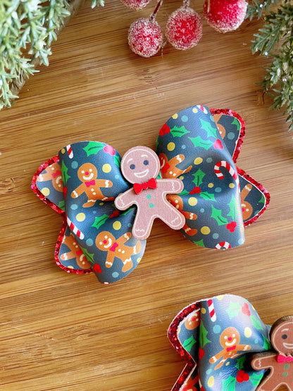 Gingerbread Christmas Hair Bow