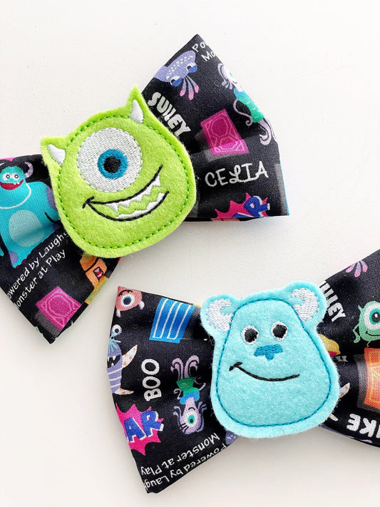 Monster Inc Hair Bow, Pixar Hair Bow, Disney Hair Clip, Hair Bow, Winnie Pooh Clip, Disney Christmas Hair Bow, Boo Hair Bow, Mike And James