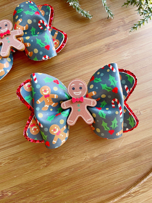 Gingerbread Christmas Hair Bow