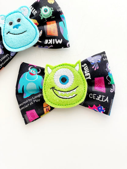 Monster Inc Hair Bow, Pixar Hair Bow, Disney Hair Clip, Hair Bow, Winnie Pooh Clip, Disney Christmas Hair Bow, Boo Hair Bow, Mike And James