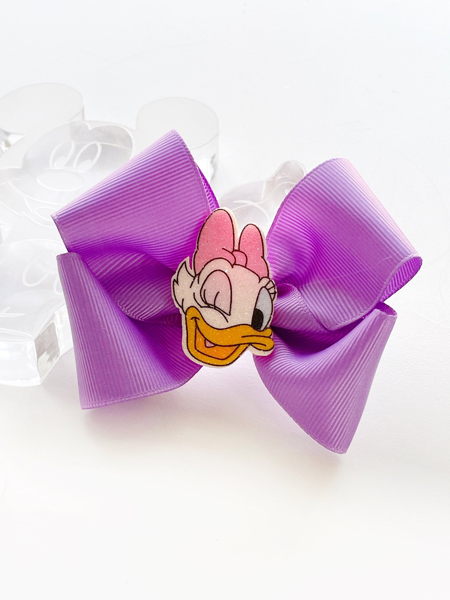 Daisy Duck Purple Ribbon Bow