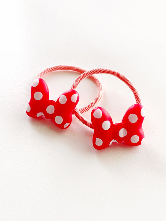 Minnie Mouse Ponytail Holder, Minnie Hand Ponytail Holder, Disney Hair Elastic, Disney Ponytail Holder, Minnie Red Bow Hair Tie, Minnie