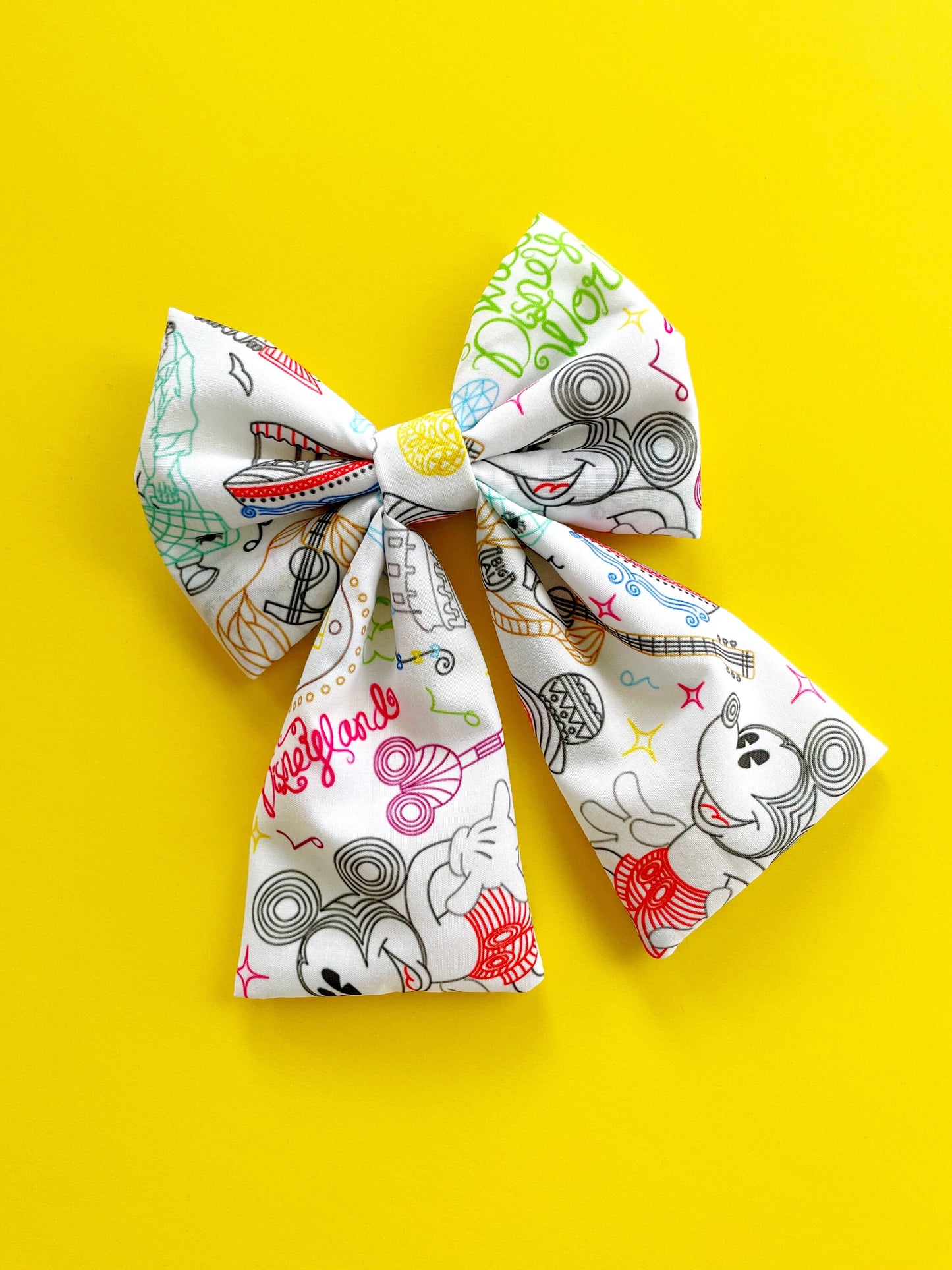 Disney Park Hair Bow, Mickey Hair Bow, Disney Fabric Bow, Disney Hair Bow, Disneyland Hair Bow