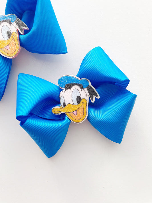 Donald Duck Boutique Ribbon Bow, Disneyland Hair Bow, Disney Park Hair Clip, Daisy Hair Bow, Donald Duck Hair Clip, Blue Donald Hair Bow