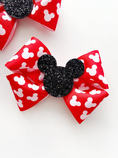 Minnie Mouse Ribbon Bow, Disney Hair Bow, Disney Park Hair Clip, Daisy Hair Bow, Minnie Mouse Hair Clip, Red Minnie Mouse Hair Bow