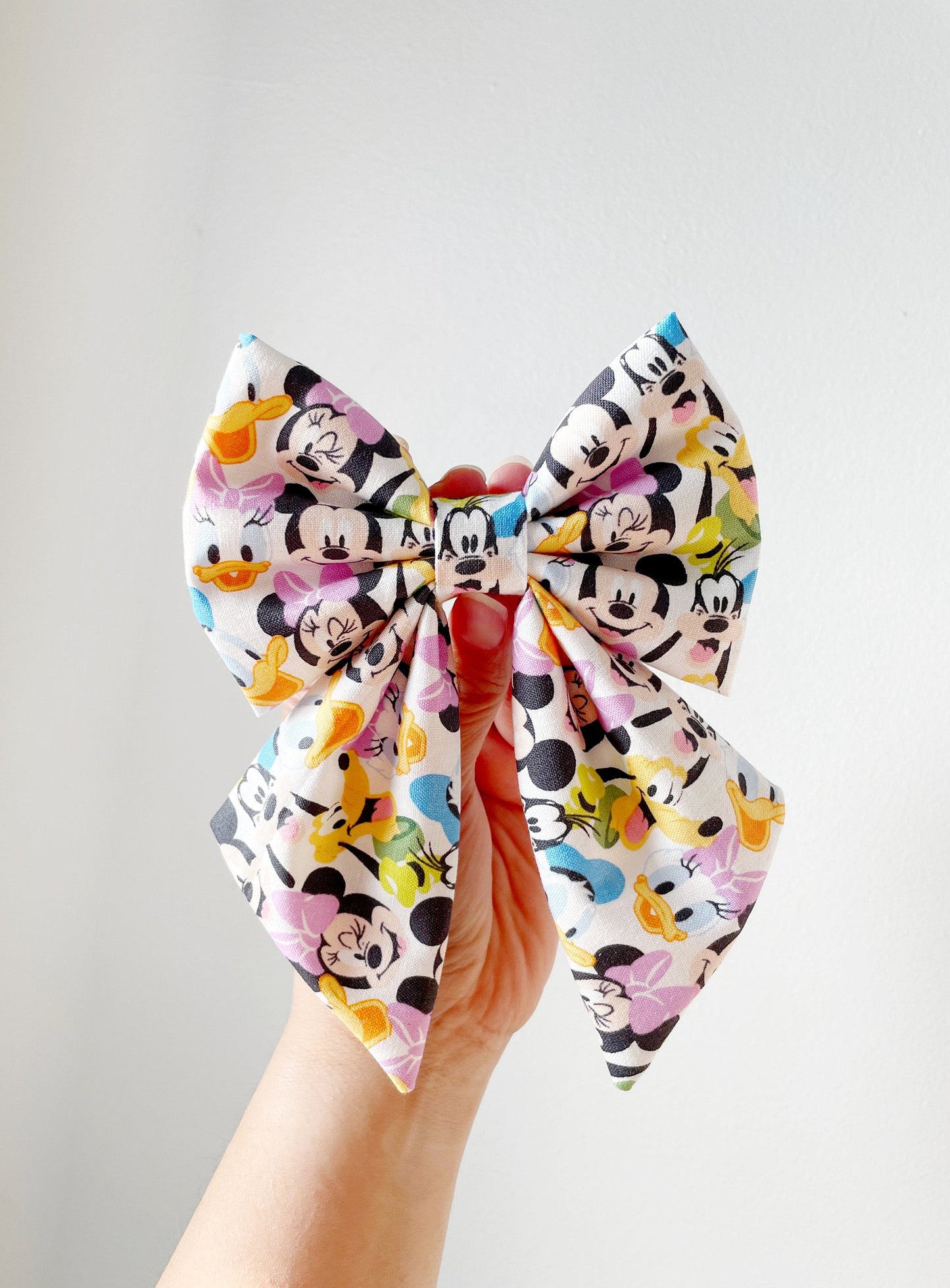 Mickey And Friends Hair Bow, Mickey Hair Bow, Mickey Mouse Fabric Bow, Donald Ducks Hair Bow, Disneyland Hair Bow, Disney World Hair Bows