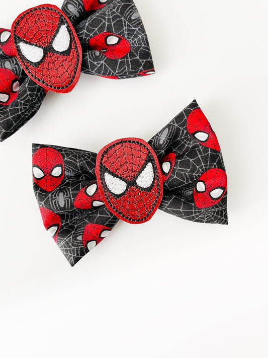 Spider Man Hair Bow, Super Hero Hair Clip, Marvel Hair Bow, Spider Man Bow Clip, Spider Man, Super Heroes Hair Clip, Super Hero Tuxedo Bow