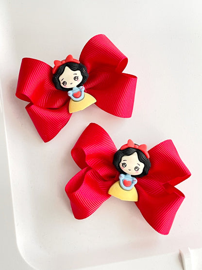 Snow White Hair Bow, Red Hair Bows, Disney Princess Hair Clips, Red Hair Clips, Snow White Hair Bow, Snow White Pigtail Bow