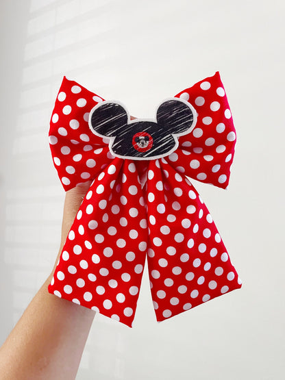 Minnie Mouse Hair Bow, Disney Ear Hat Hair Bow, Large Minnie Fabric Bow, XL Disney Hair Bow, Disney Hair Bow