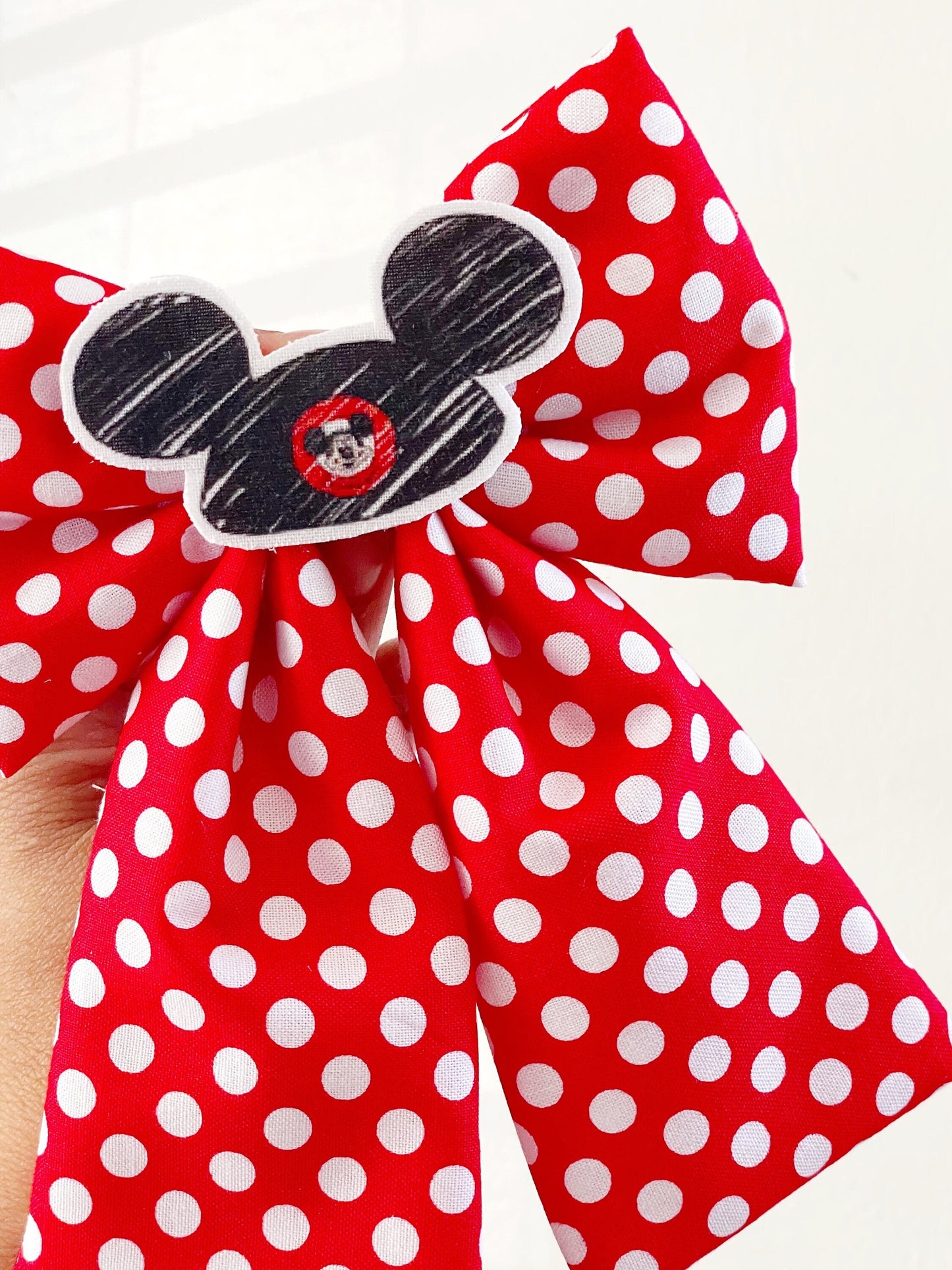 Minnie Mouse Hair Bow, Disney Ear Hat Hair Bow, Large Minnie Fabric Bow, XL Disney Hair Bow, Disney Hair Bow