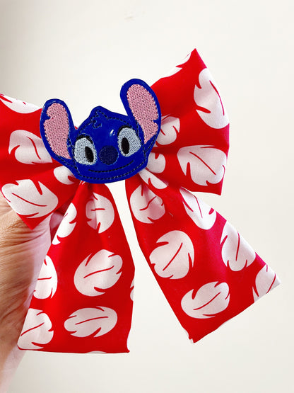 Lilo AND Stitch Hair Bow, Lilo Hair Bow, Large Princess Fabric Bow, XL Disney Hair Bow, Disney Lilo Hair Bow, Stitch Hair Bow