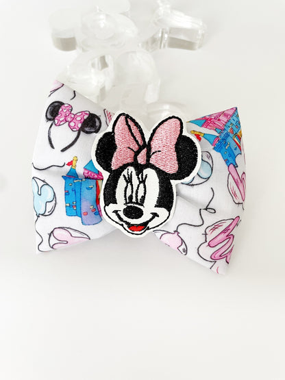 Minnie Mouse Hair Bow, Disney Park Hair Bow, Disneyland Hair Clip, Minnie Hair Bow, Disney Pink Pillow Hair Bow, Minnie Puffy Hair Bow