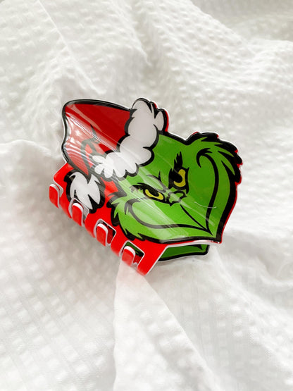 Mr Grinch Claw Clip, The Grinch Hair Clip Claw, Hair Claw for Women, Christmas Hair Claw Clip