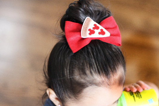 Felt Pizza Hair Bow